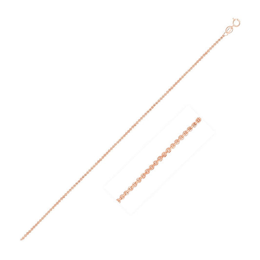 10k Rose Gold Cable Link Chain 0.5mm - Zavaldi