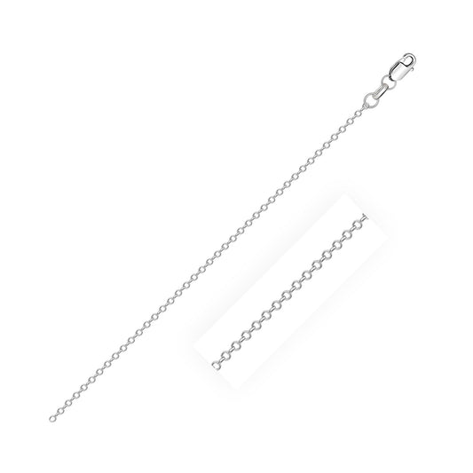 10k White Diamond Cut Cable Link Chain 0.8mm - Zavaldi